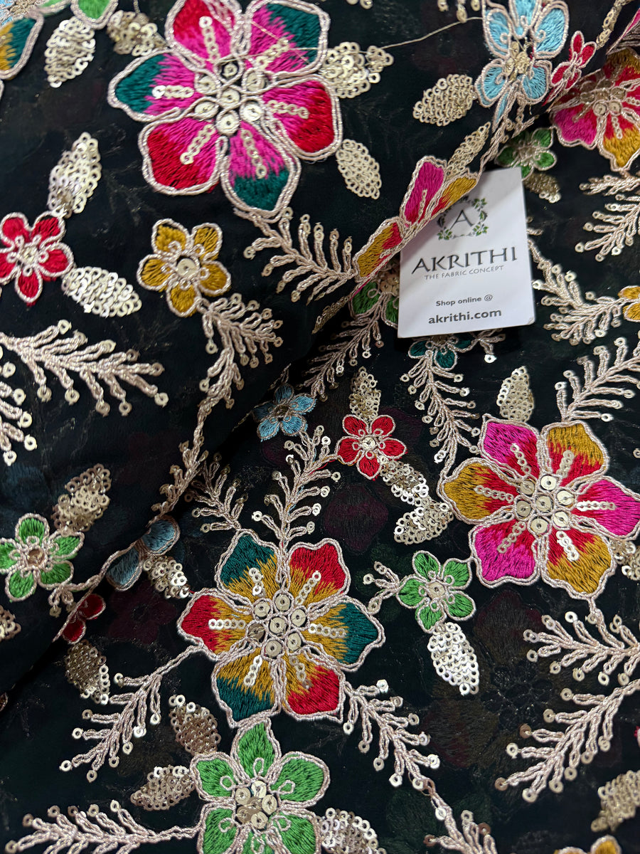 Embroidery on georgette fabric