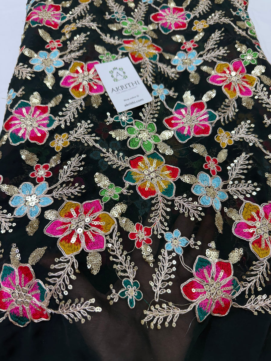 Embroidery on georgette fabric