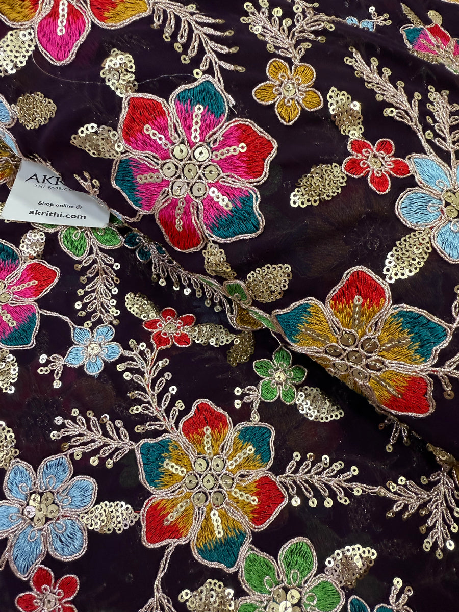 Embroidery on georgette fabric