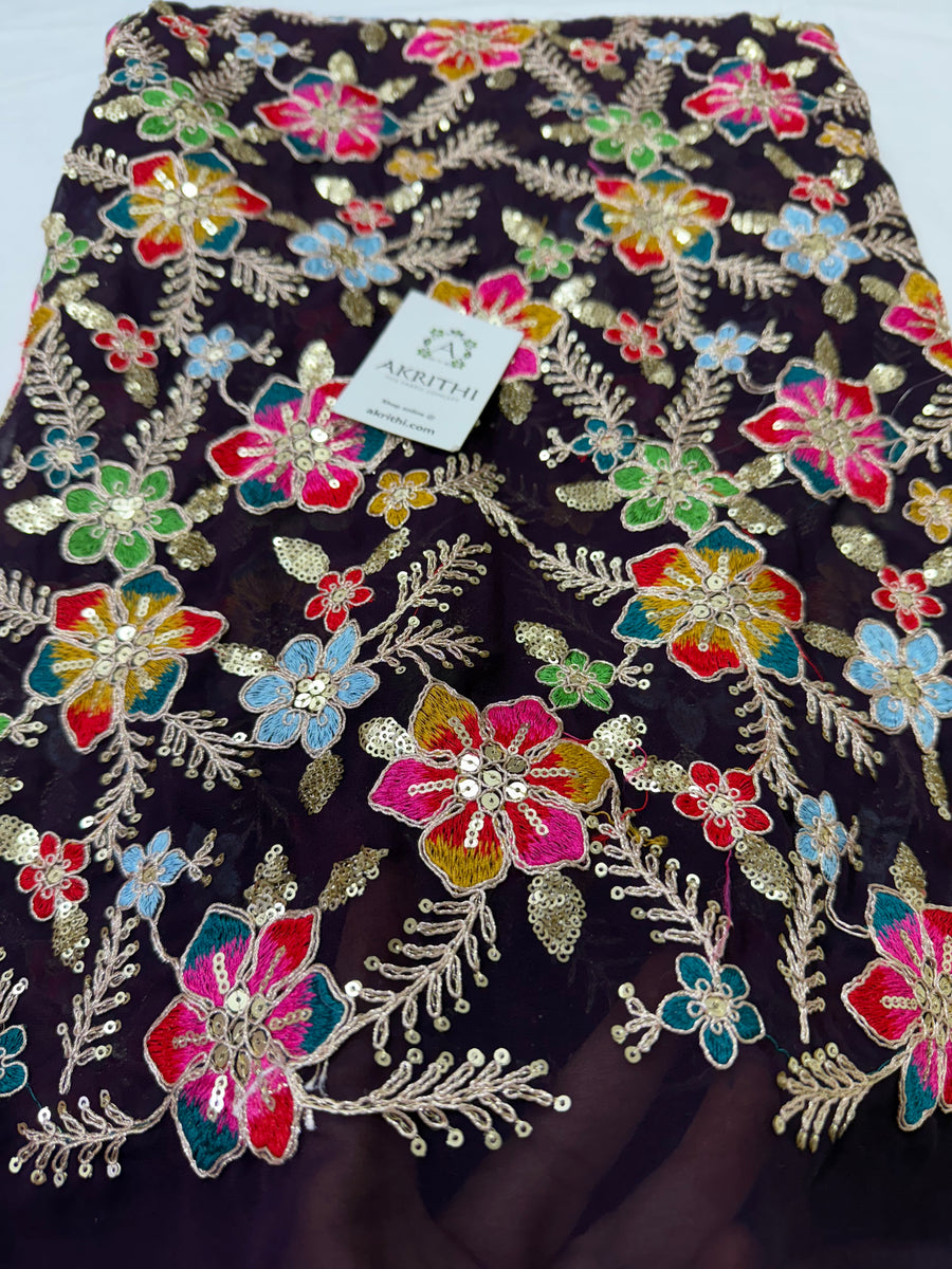 Embroidery on georgette fabric