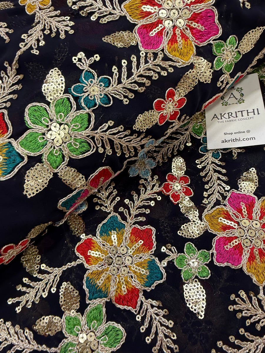 Embroidery on georgette fabric