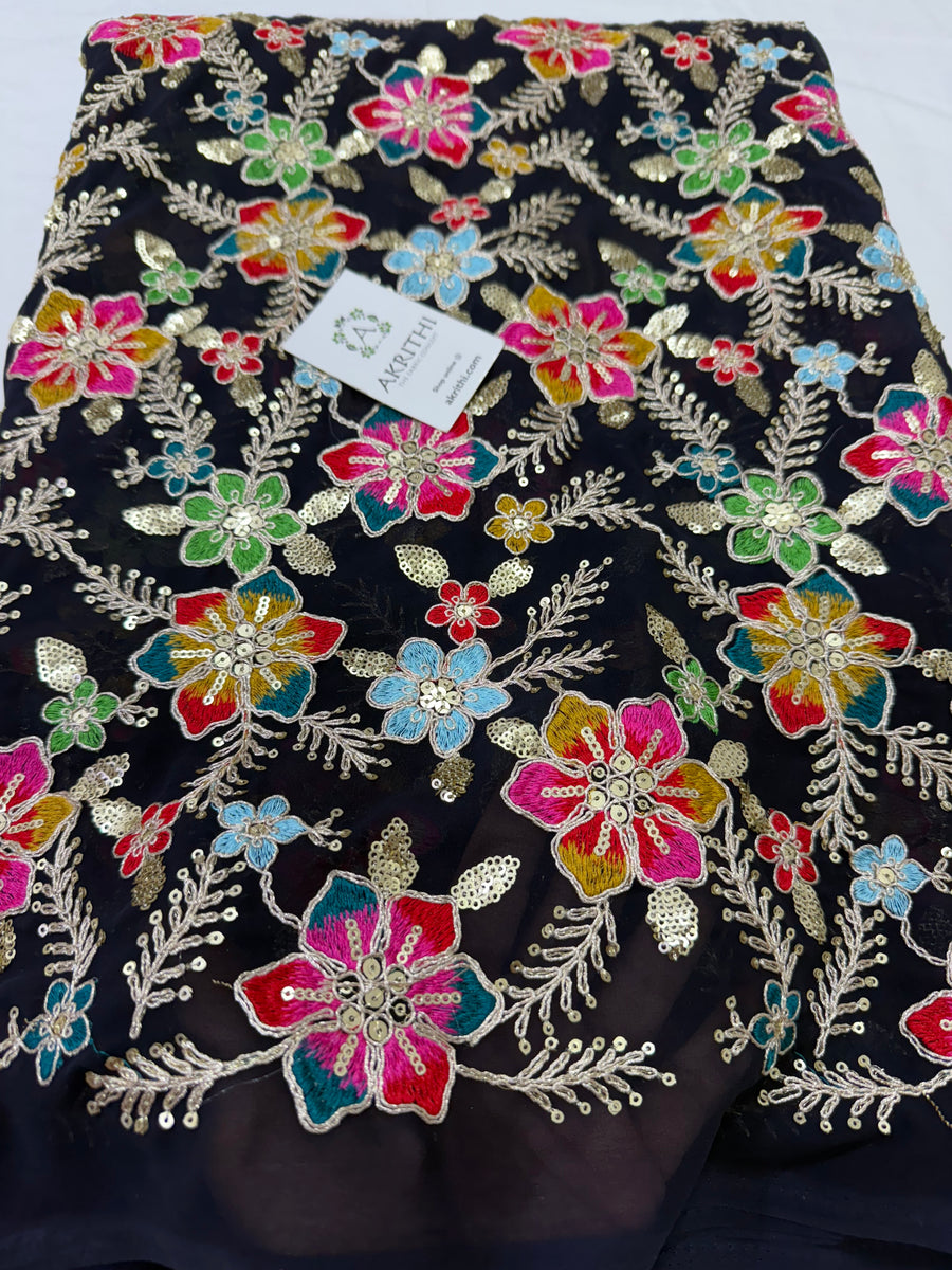 Embroidery on georgette fabric