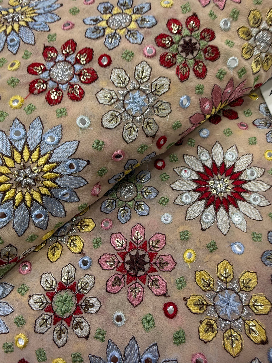 Embroidery on georgette fabric