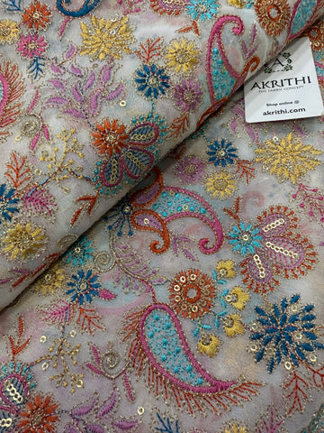 Embroidery on georgette fabric