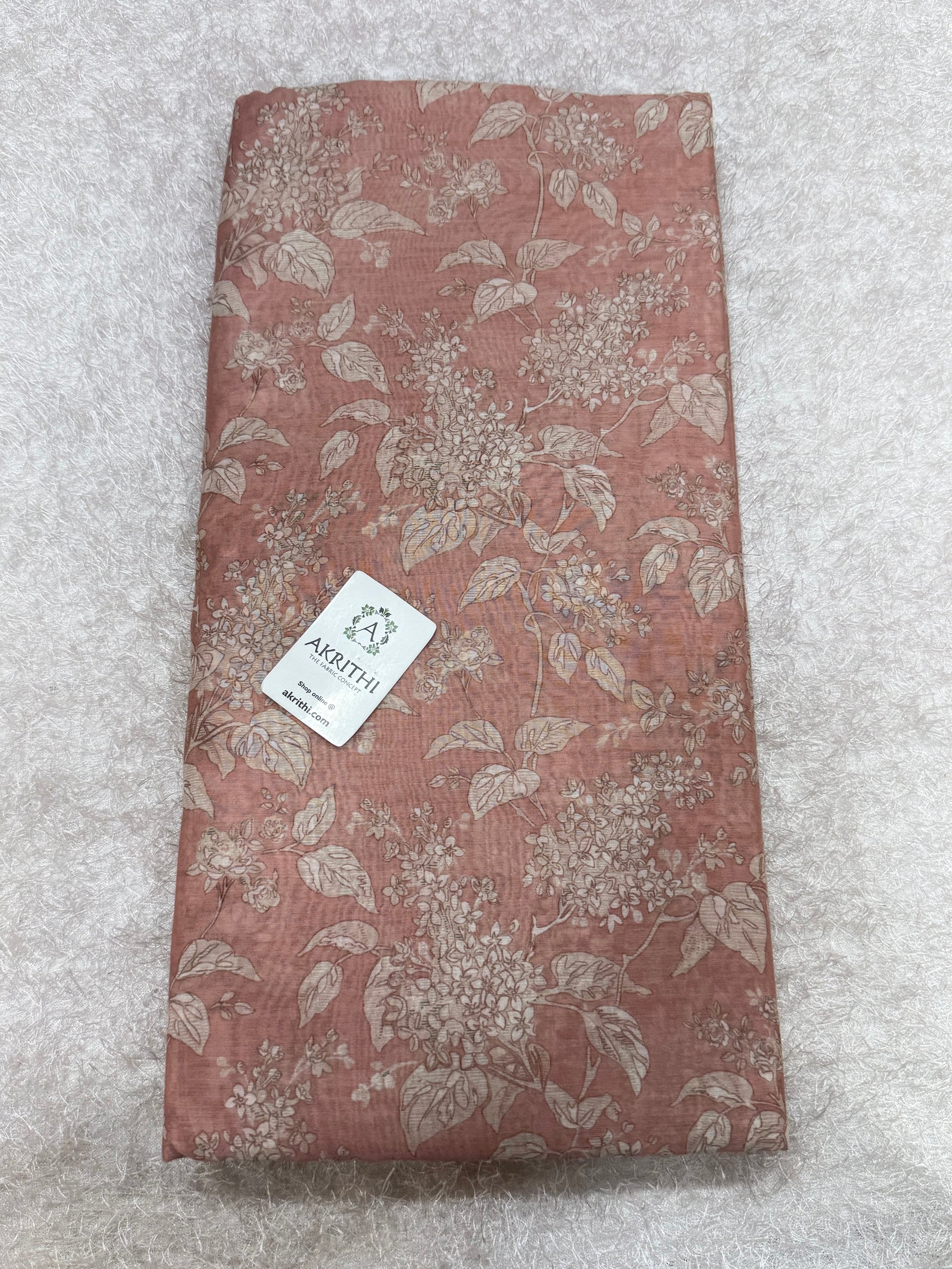 Floral Printed Pure mul chanderi fabric
