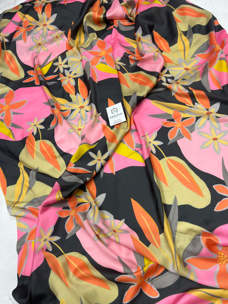 Digital printed modal satin fabric