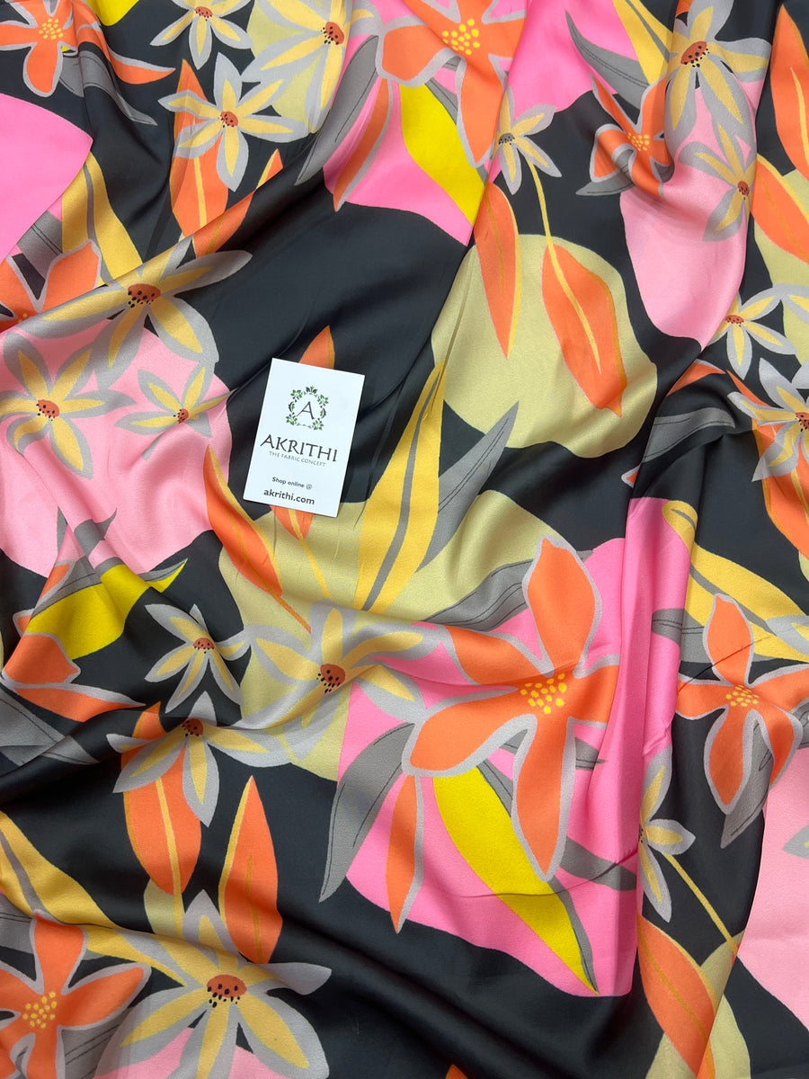 Digital printed modal satin fabric