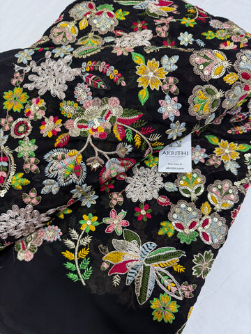 Embroidery on georgette fabric