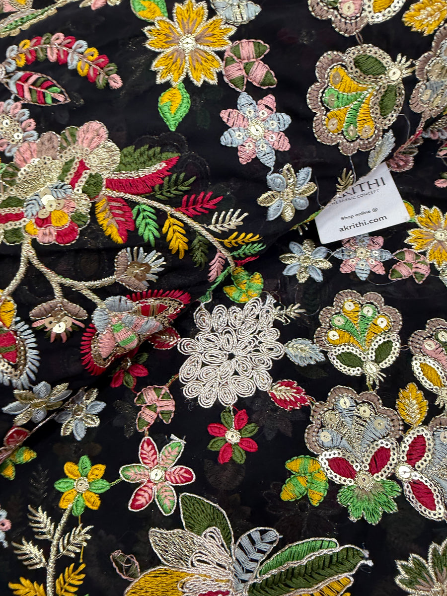 Embroidery on georgette fabric