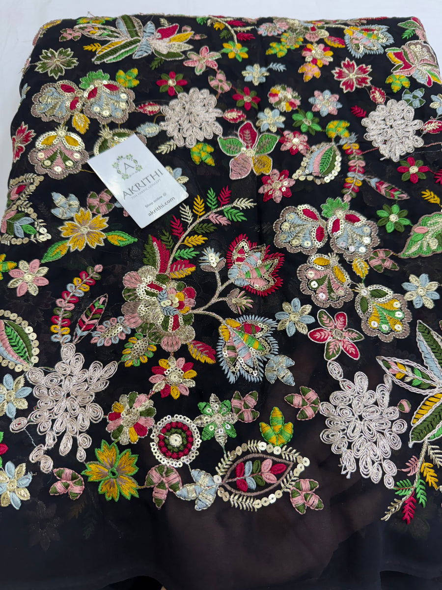 Embroidery on georgette fabric