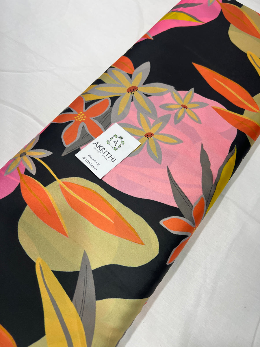 Digital printed modal satin fabric