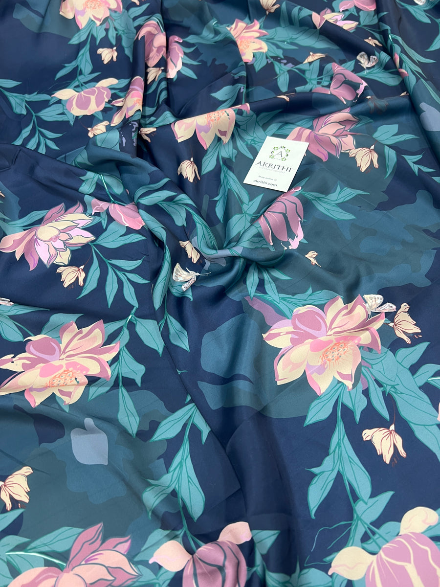 Digital printed modal satin fabric