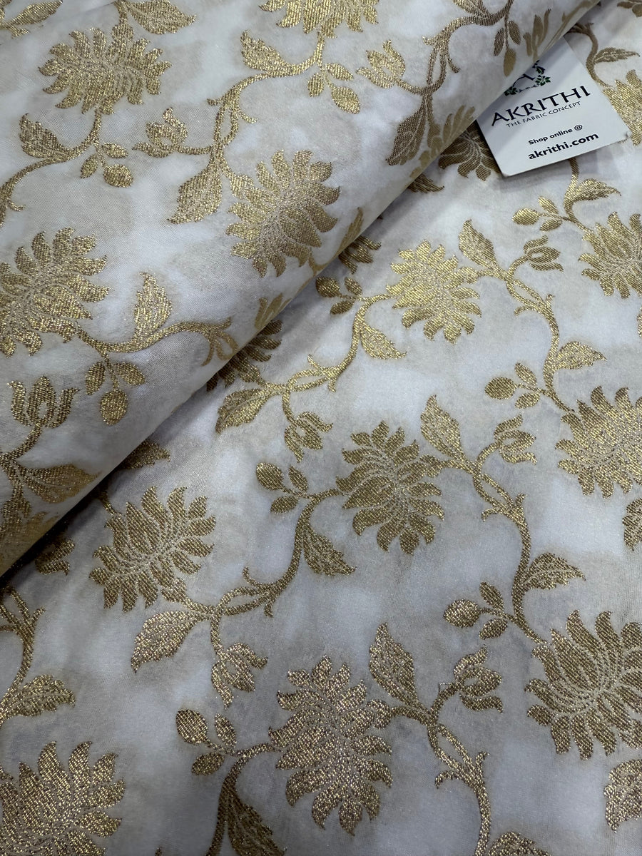 Dyeable Pure katan Banarasi brocade fabric