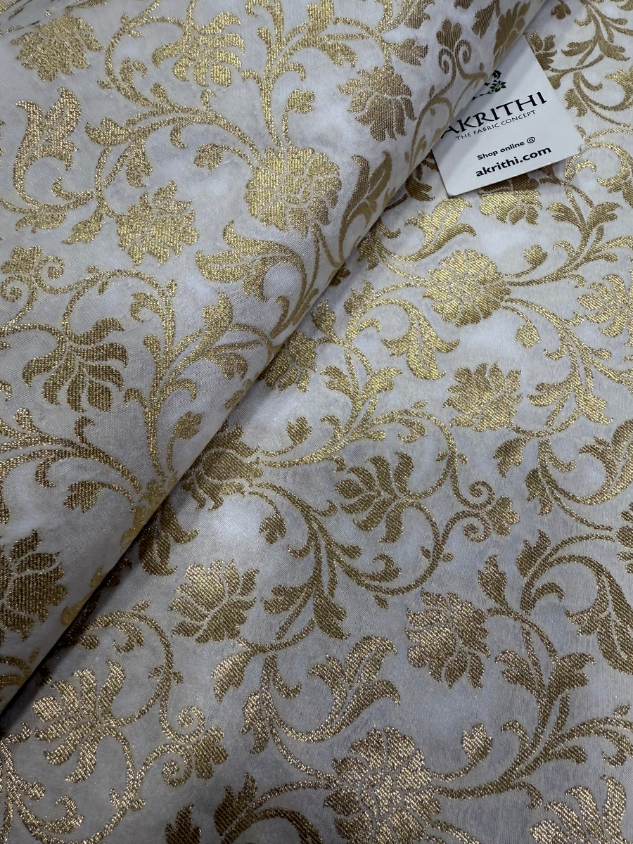 Dyeable Pure katan Banarasi brocade fabric