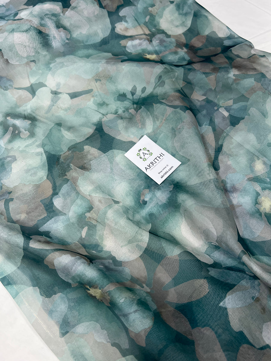 Digital floral Printed organza fabric