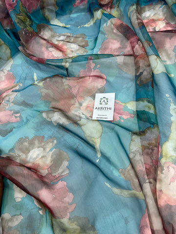 Digital floral Printed organza fabric