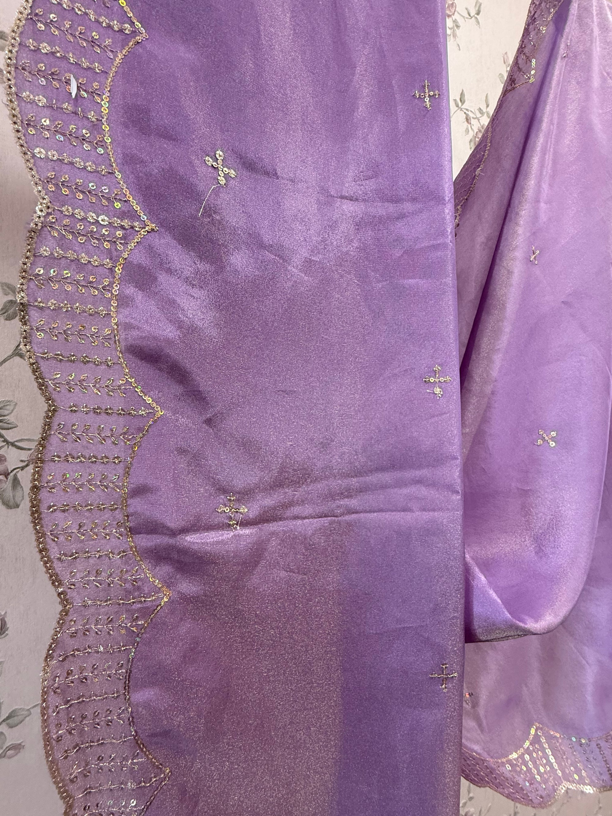 Tissue embroidery dupatta