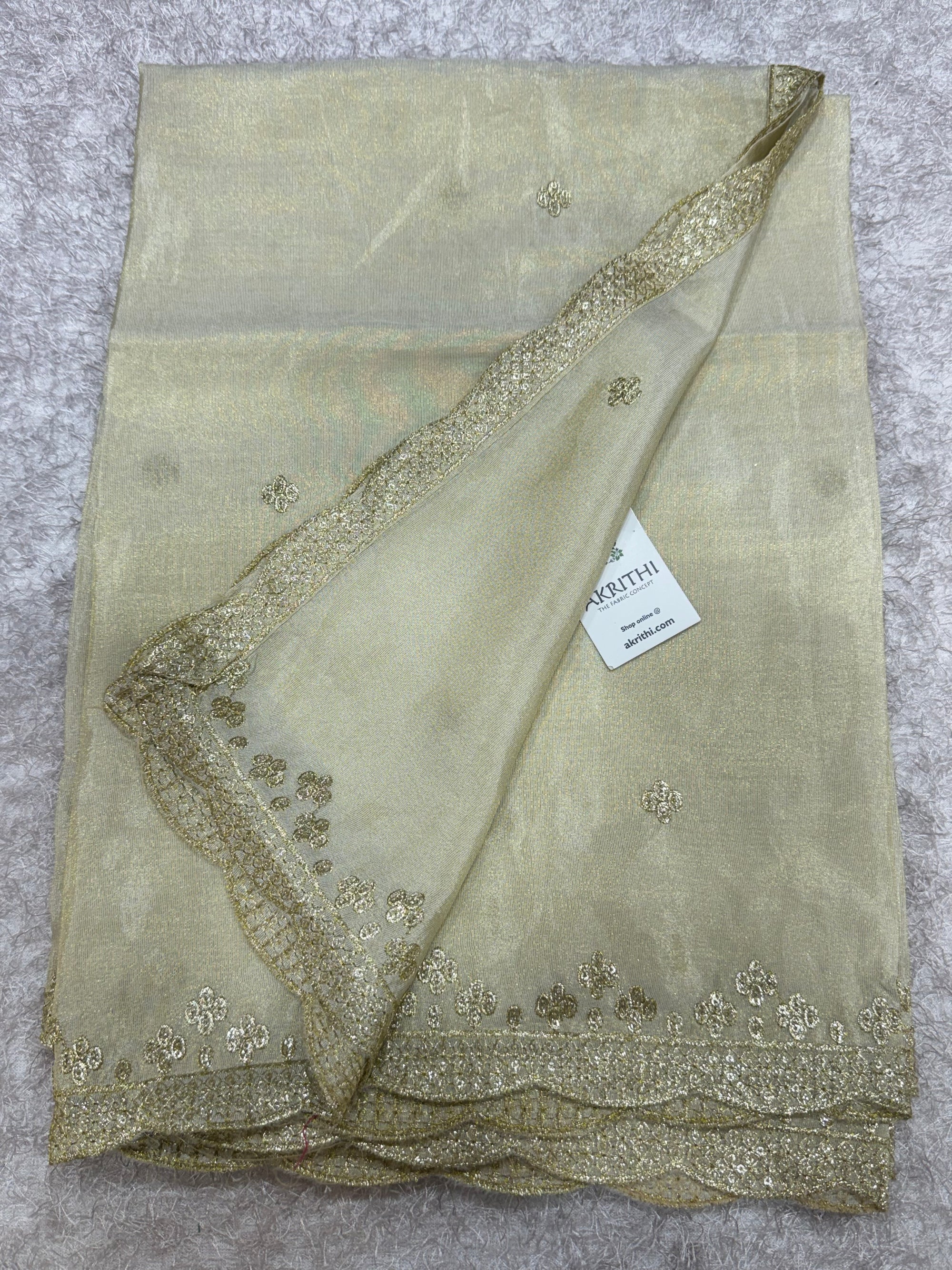Dyeable embroidered tissue dupatta