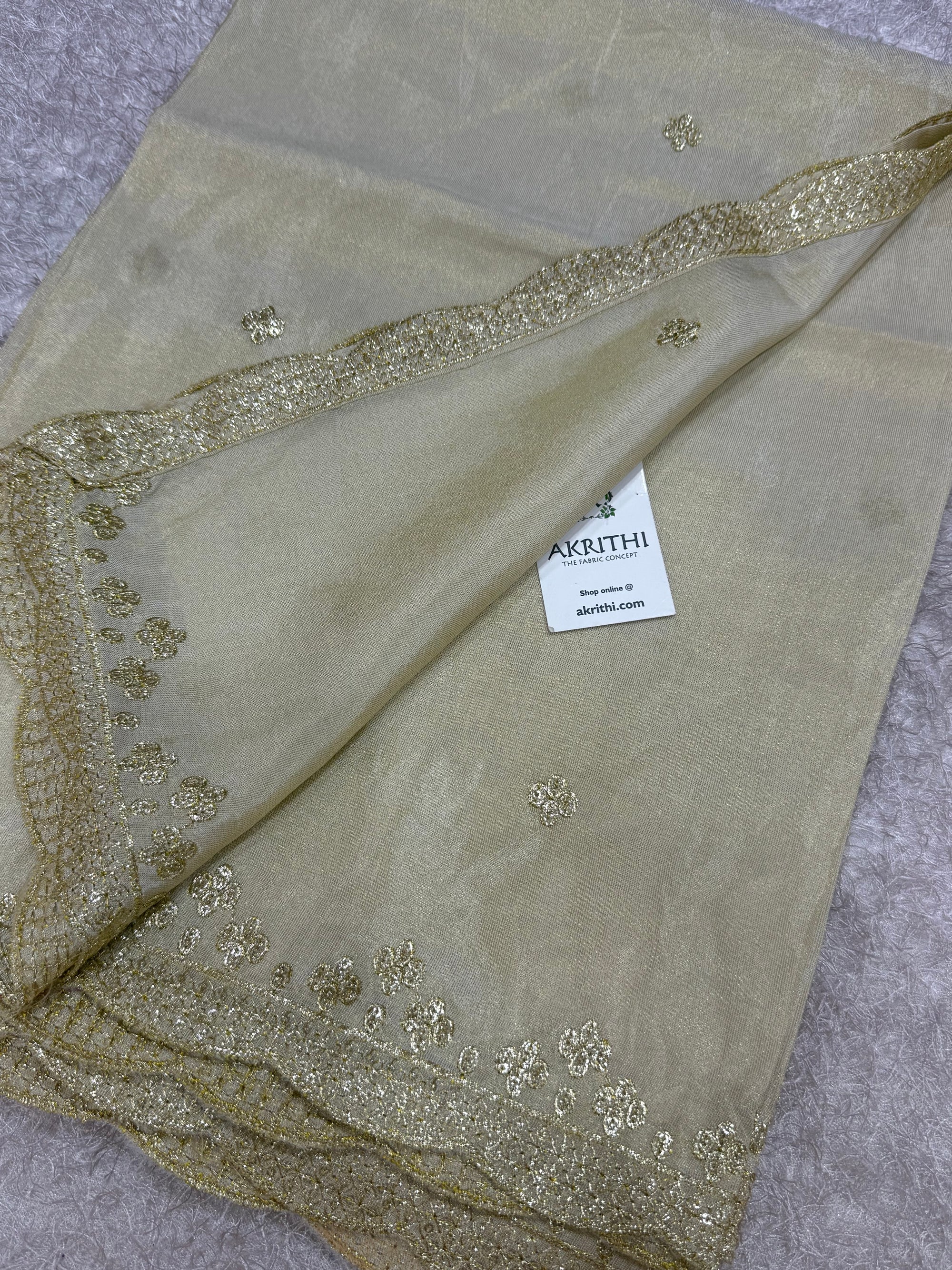 Dyeable embroidered tissue dupatta
