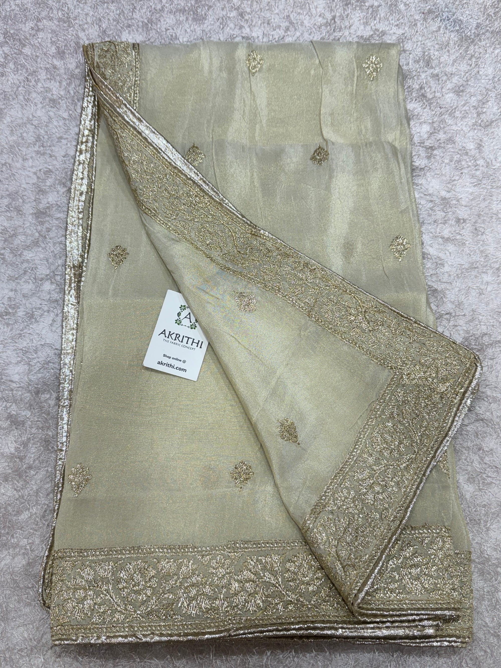 Dyeable embroidered tissue dupatta