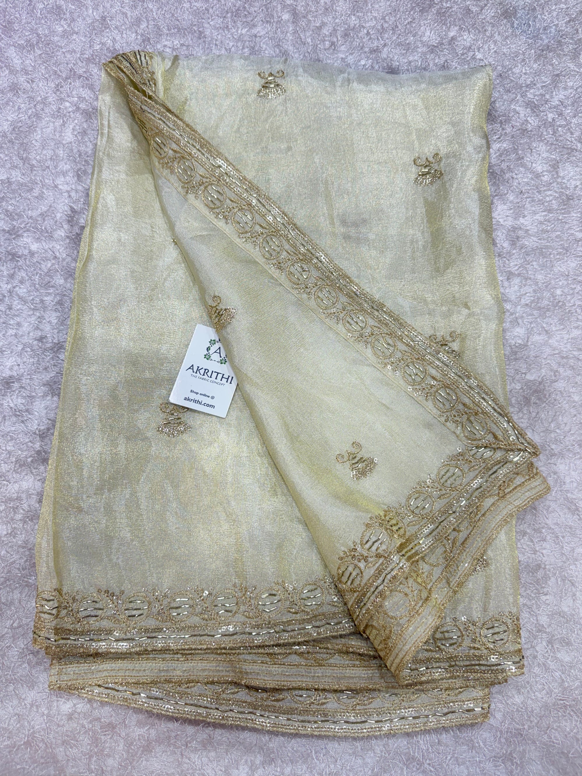 Dyeable embroidered tissue dupatta