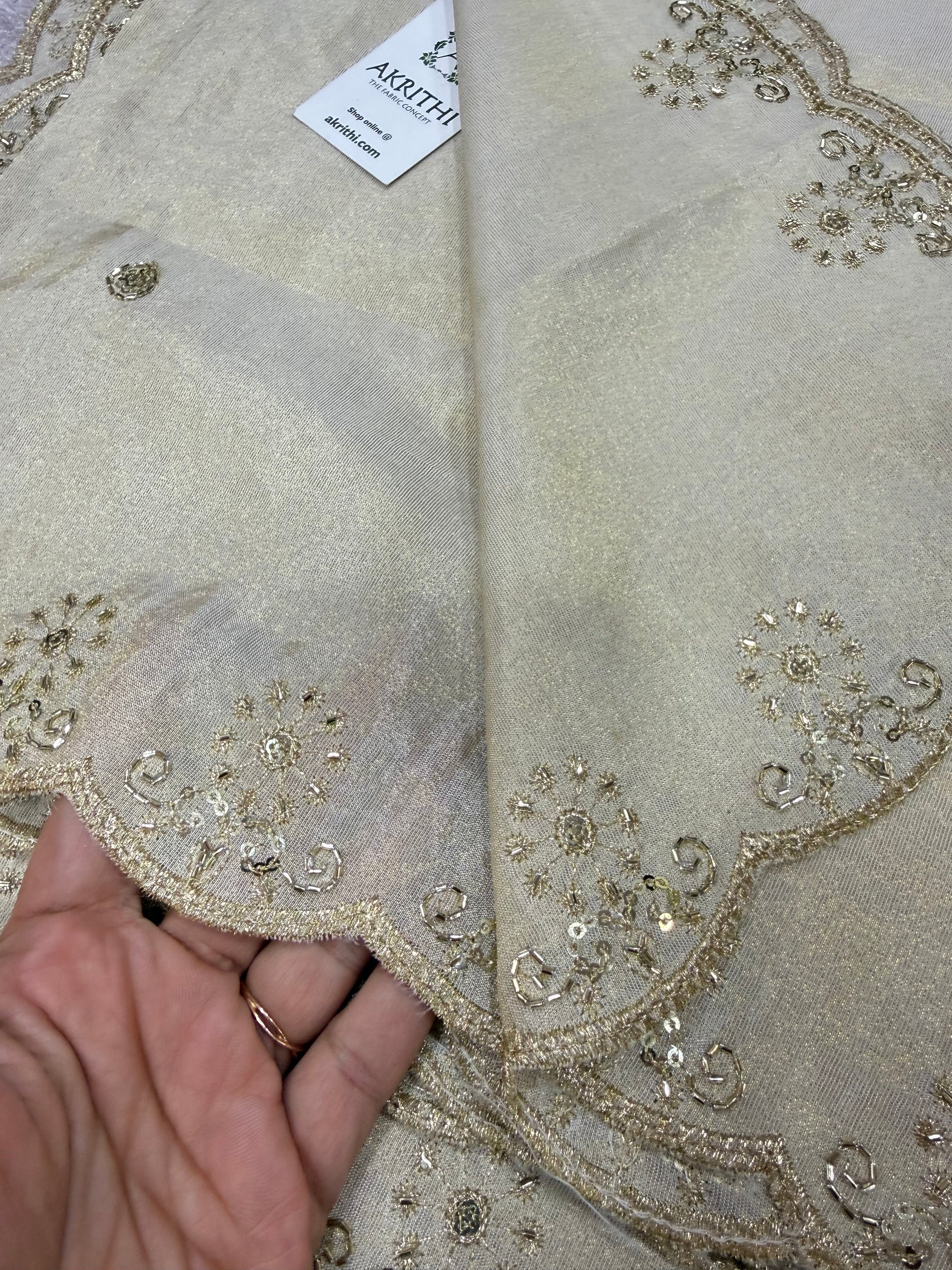 Dyeable embroidered tissue dupatta