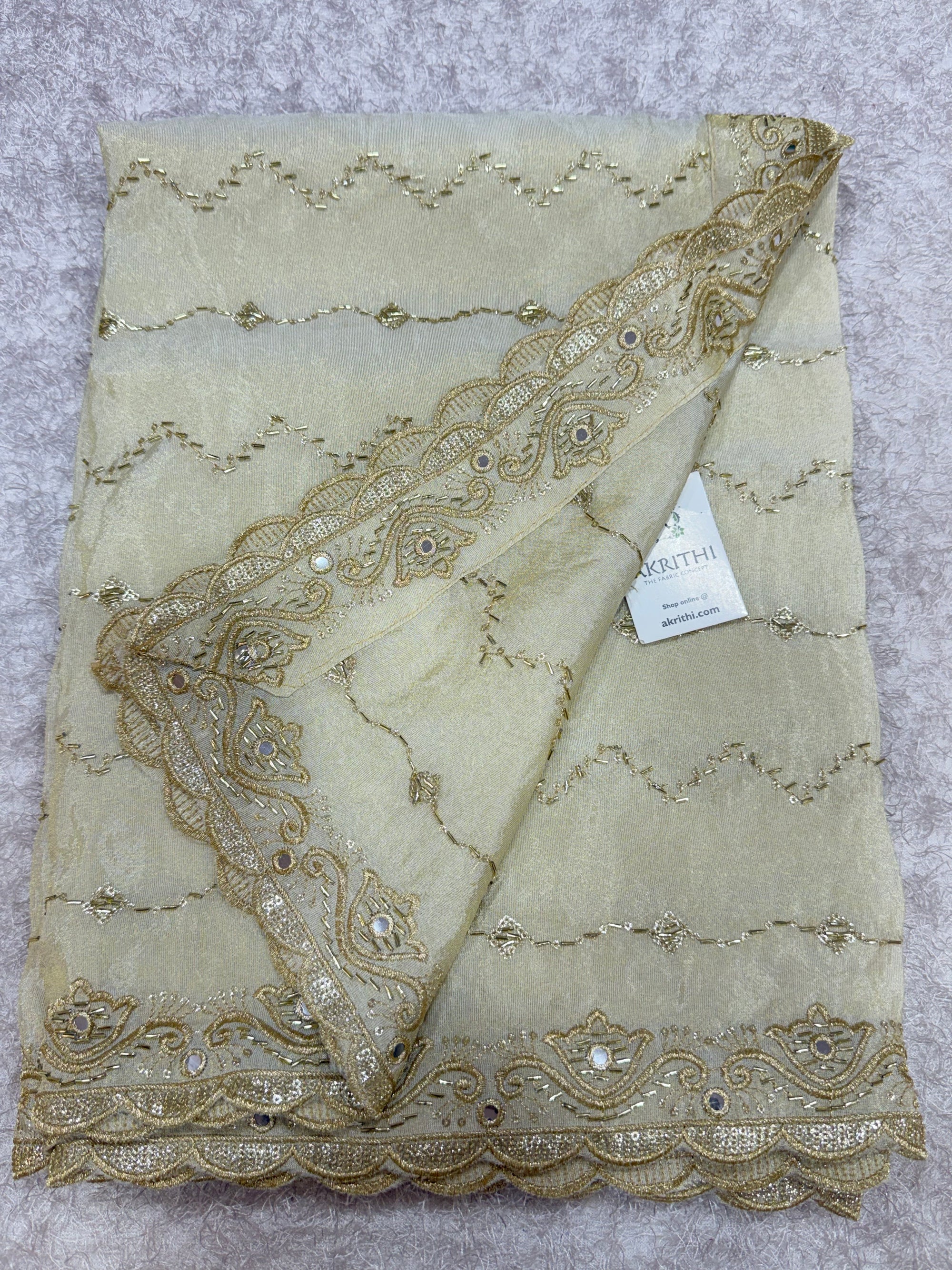 Dyeable embroidered tissue dupatta
