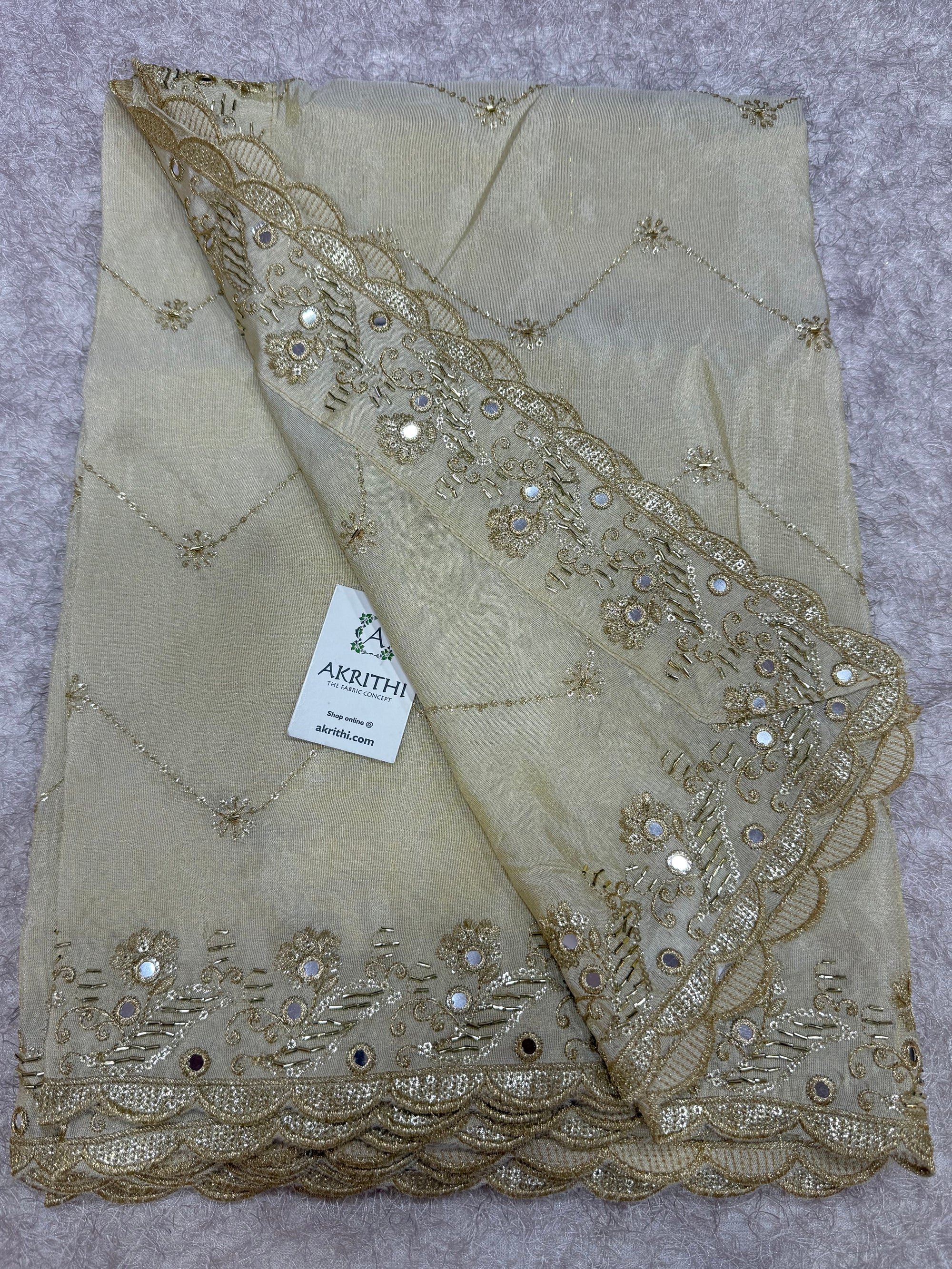 Dyeable embroidered tissue dupatta