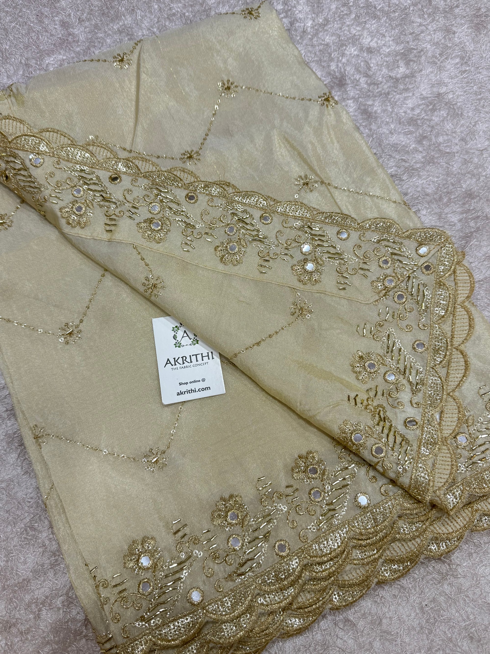 Dyeable embroidered tissue dupatta