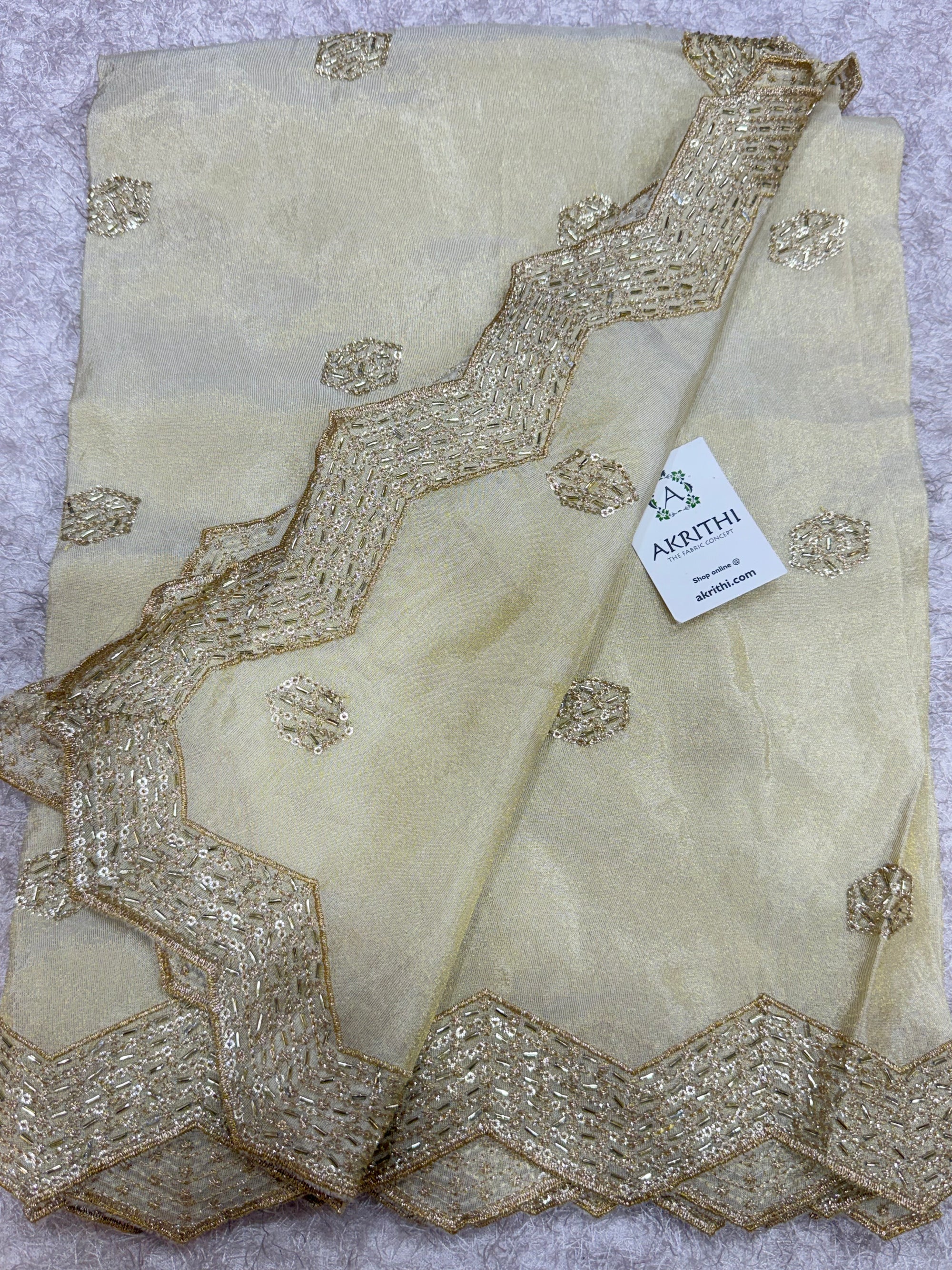 Dyeable embroidered tissue dupatta