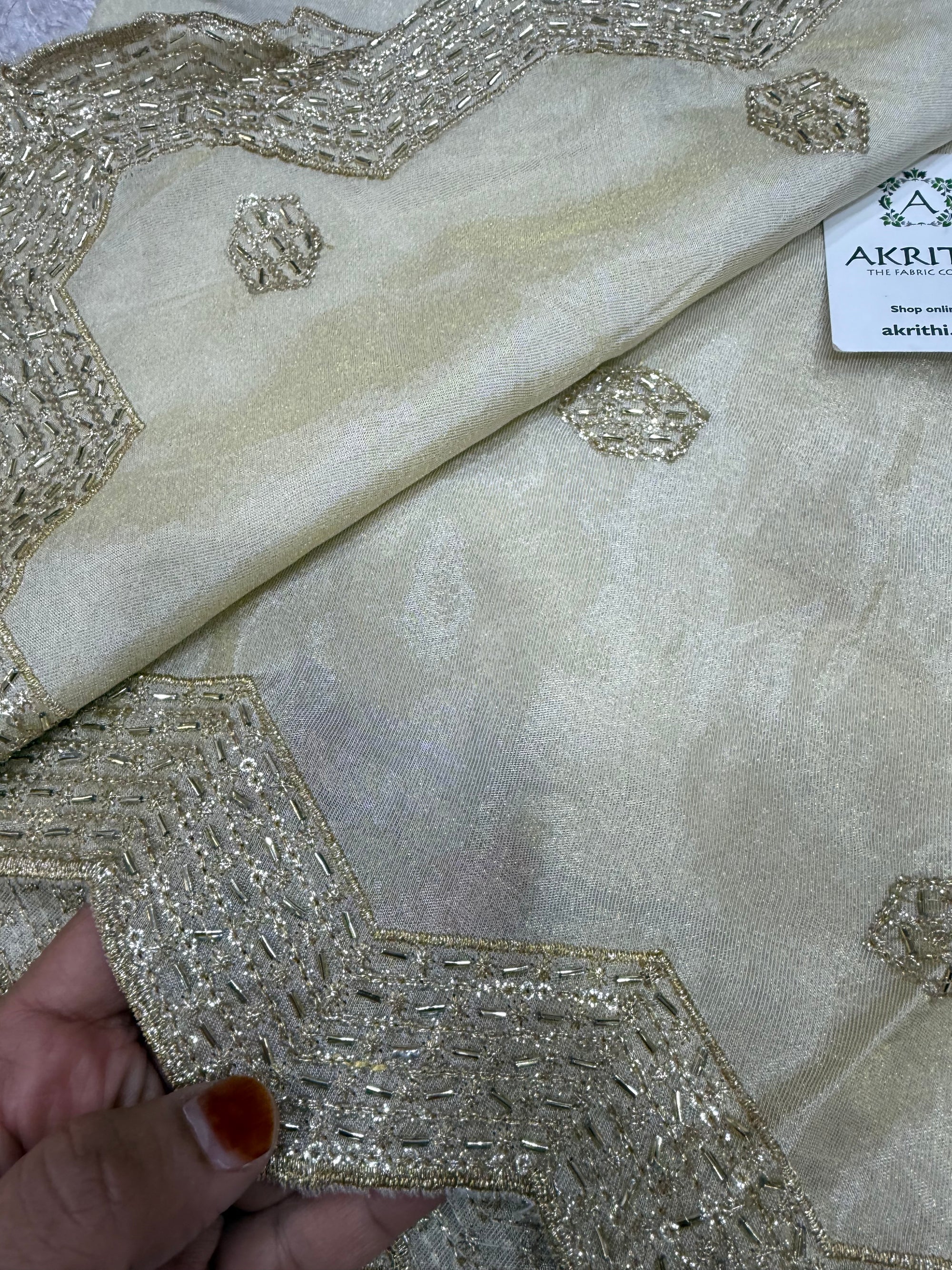 Dyeable embroidered tissue dupatta