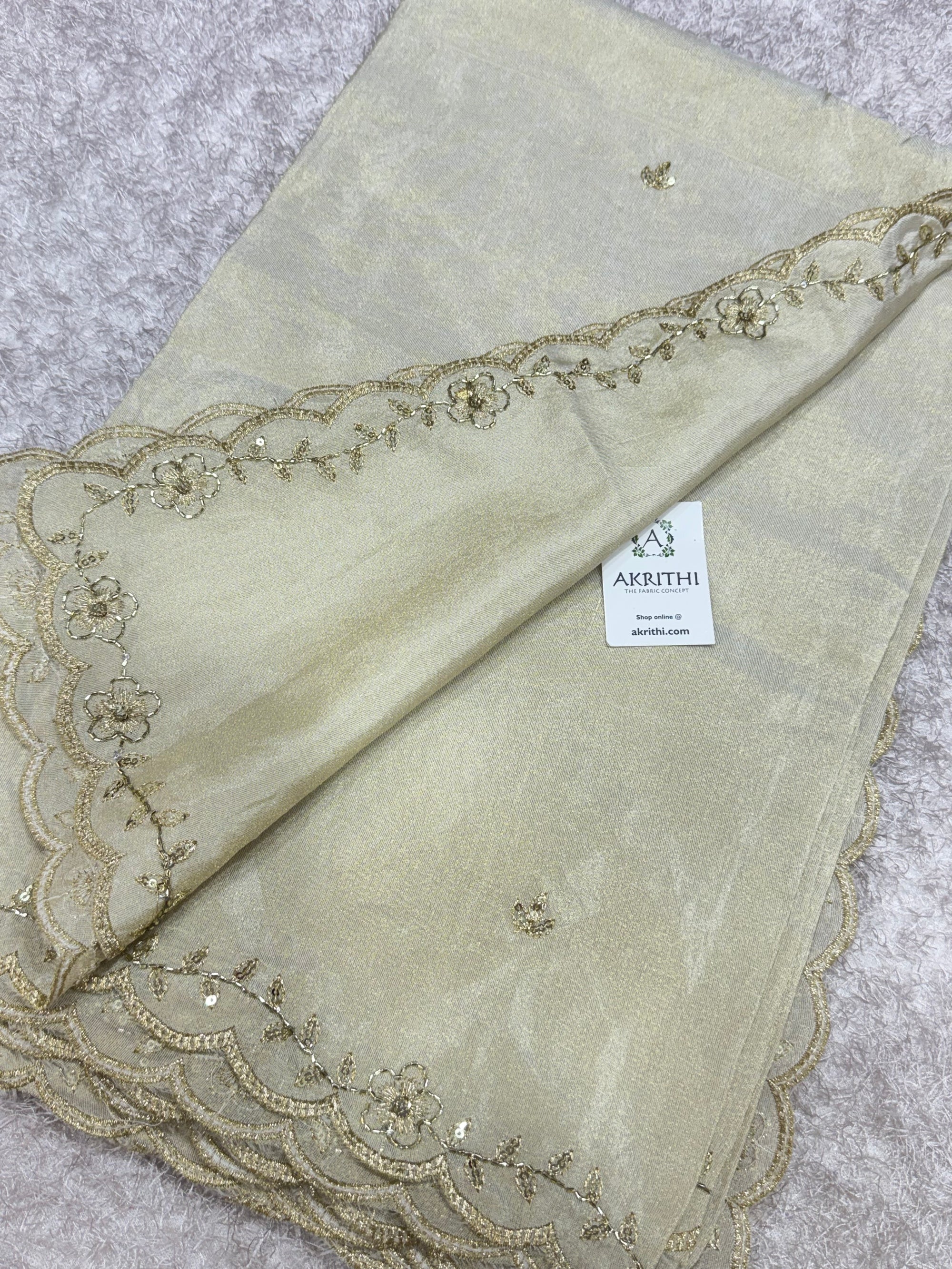 Dyeable embroidered tissue dupatta
