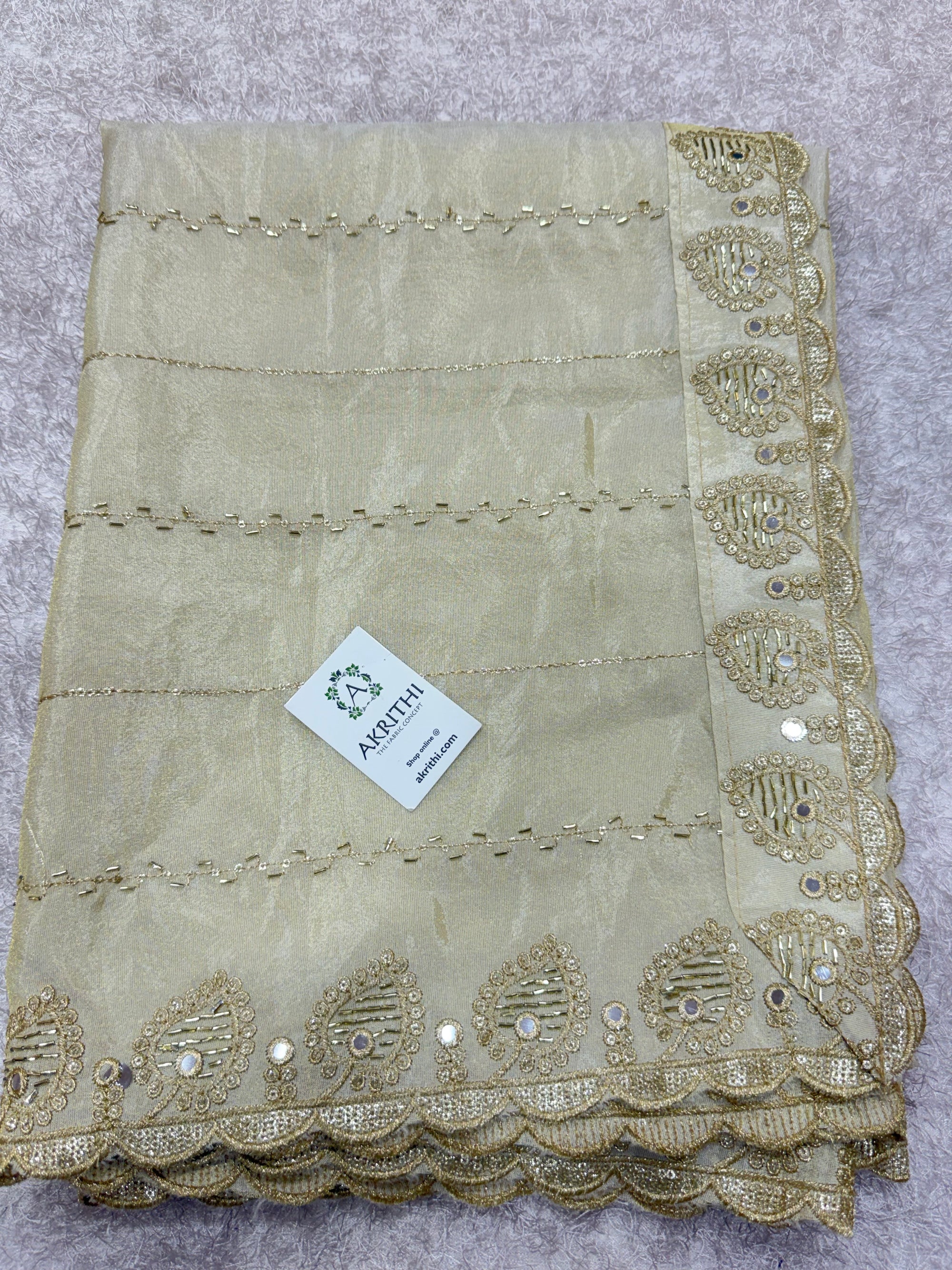 Dyeable embroidered tissue dupatta