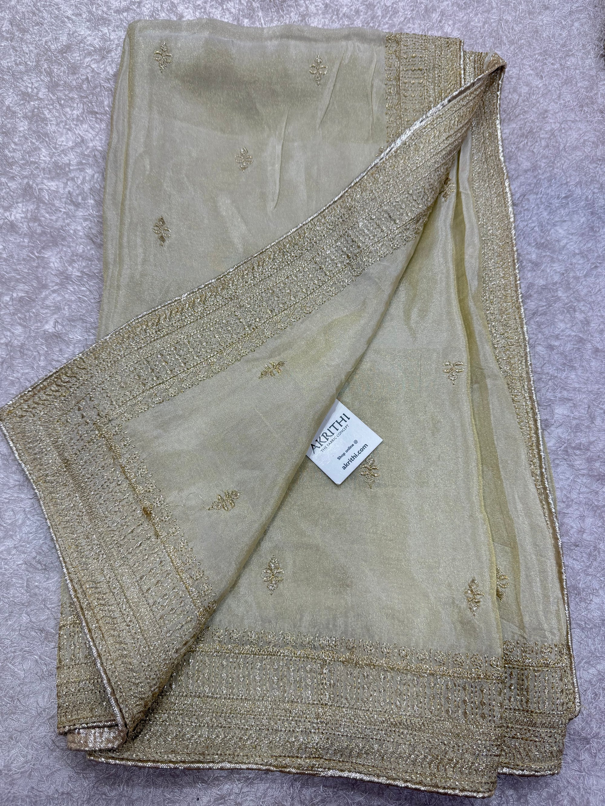 Dyeable embroidered tissue dupatta