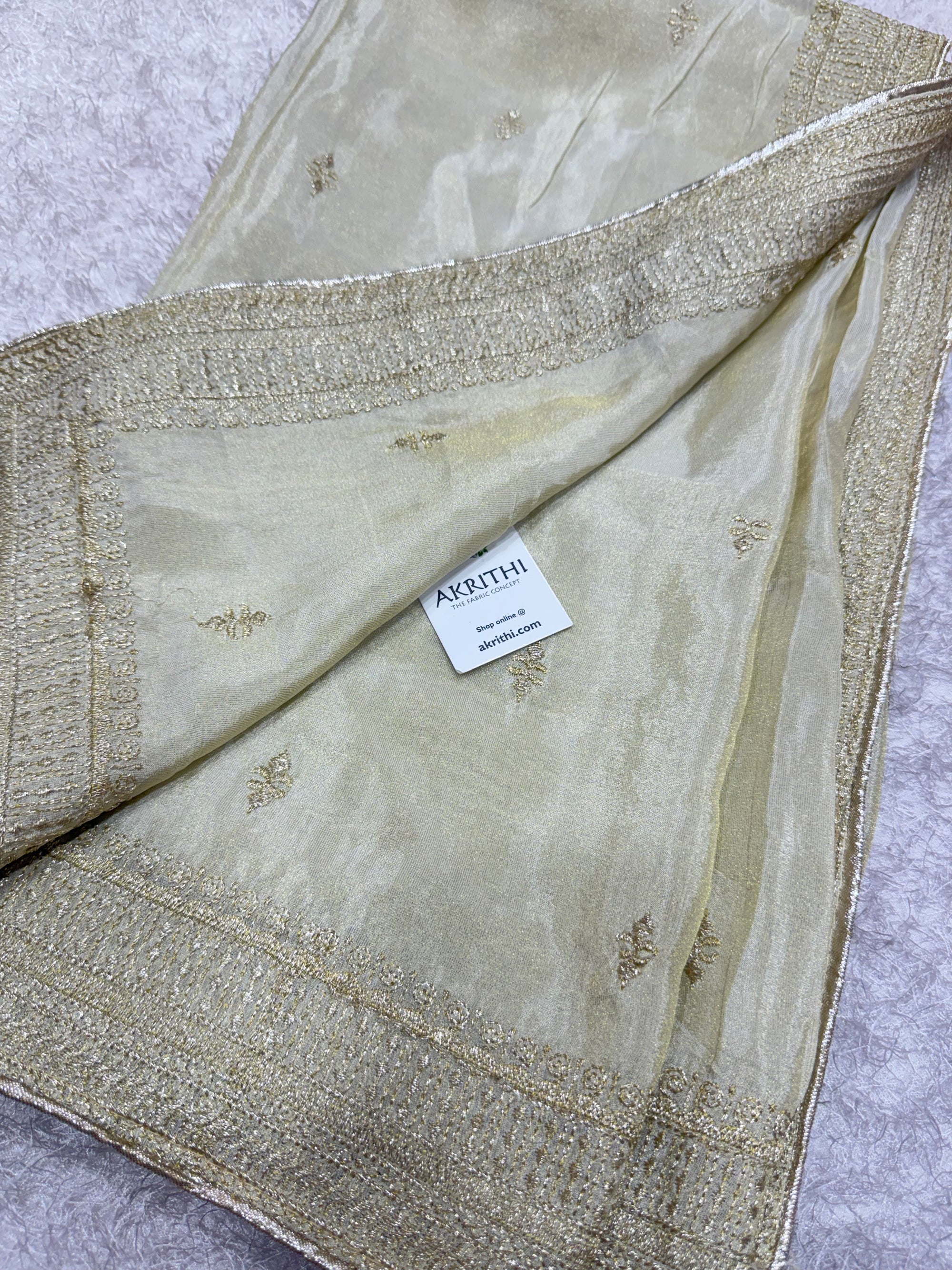 Dyeable embroidered tissue dupatta