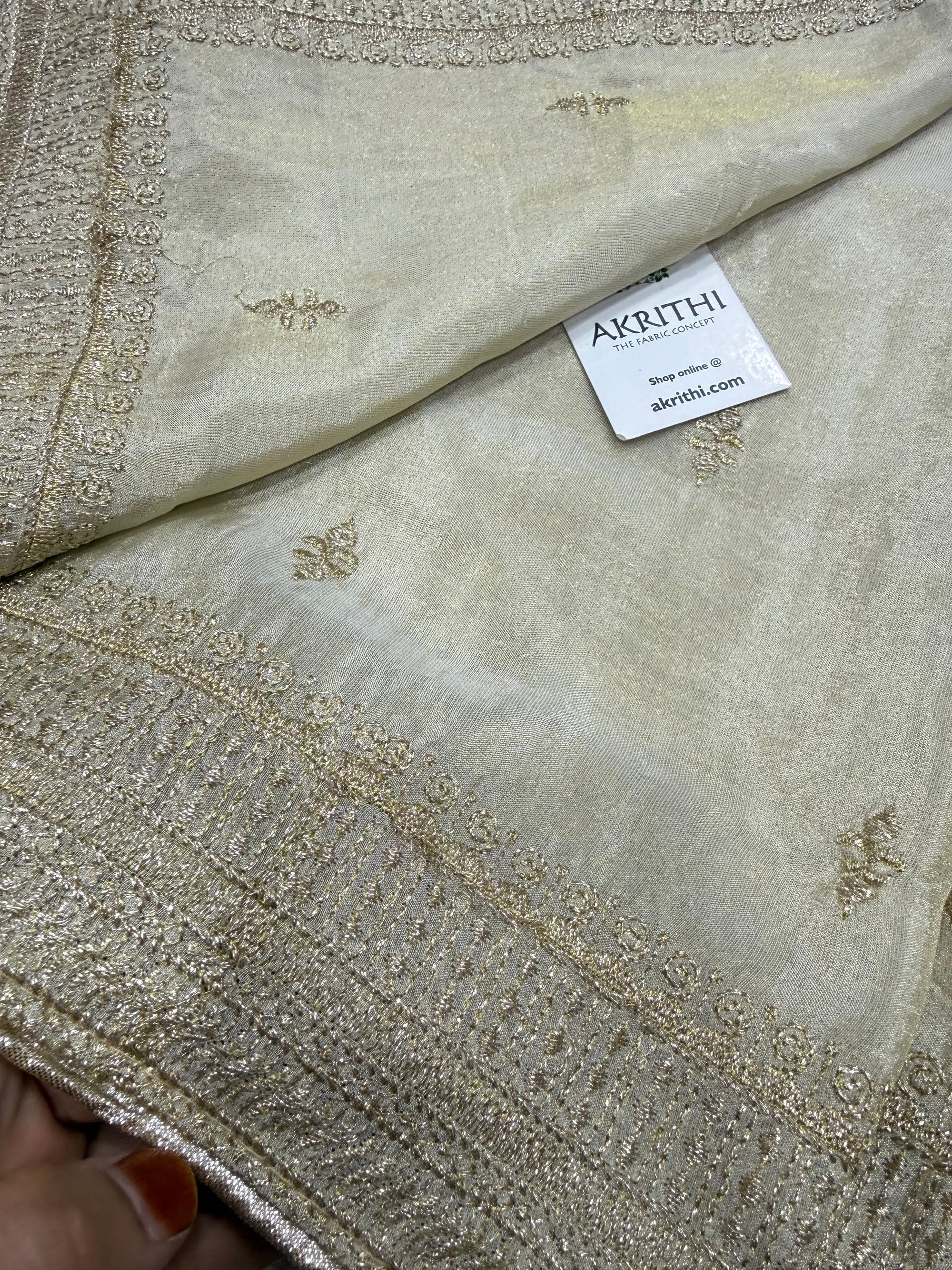 Dyeable embroidered tissue dupatta