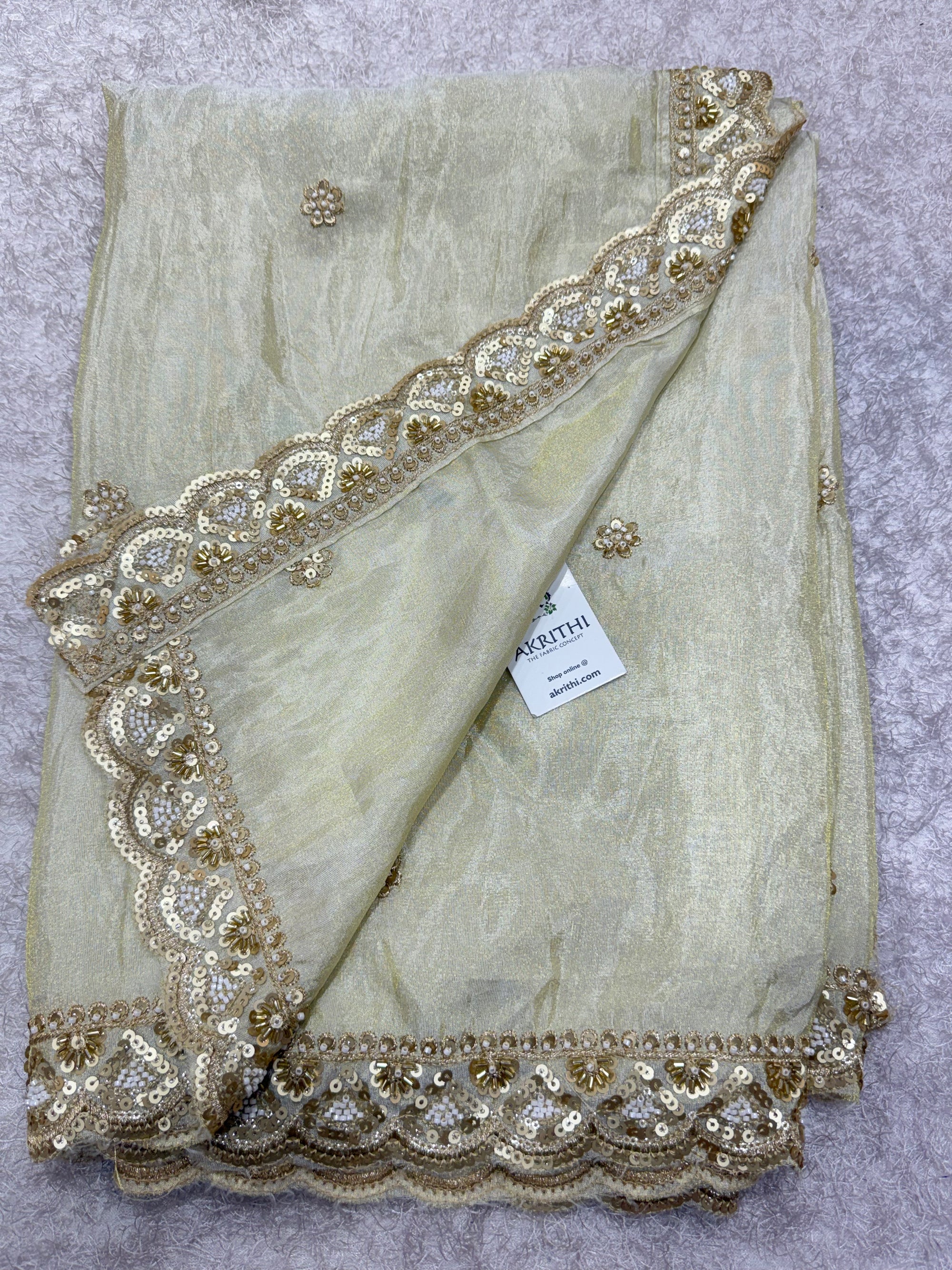 Dyeable embroidered tissue dupatta