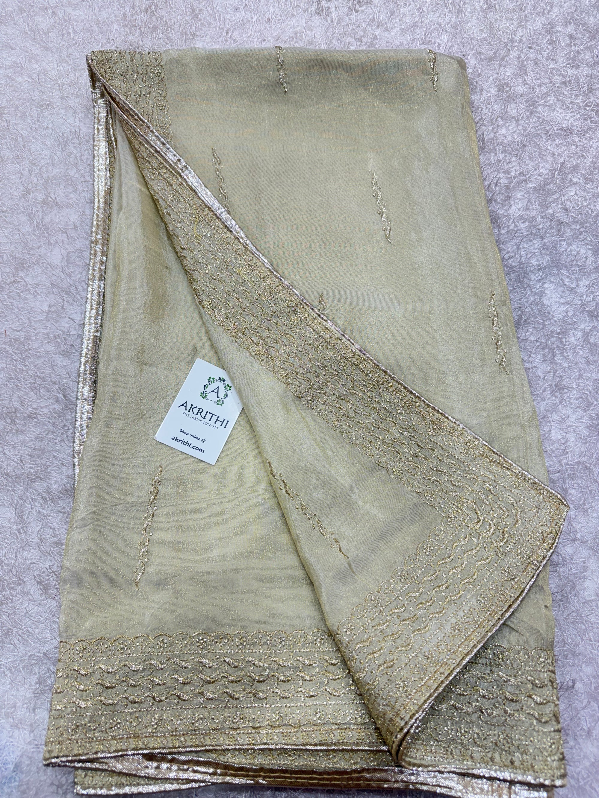Dyeable embroidered tissue dupatta