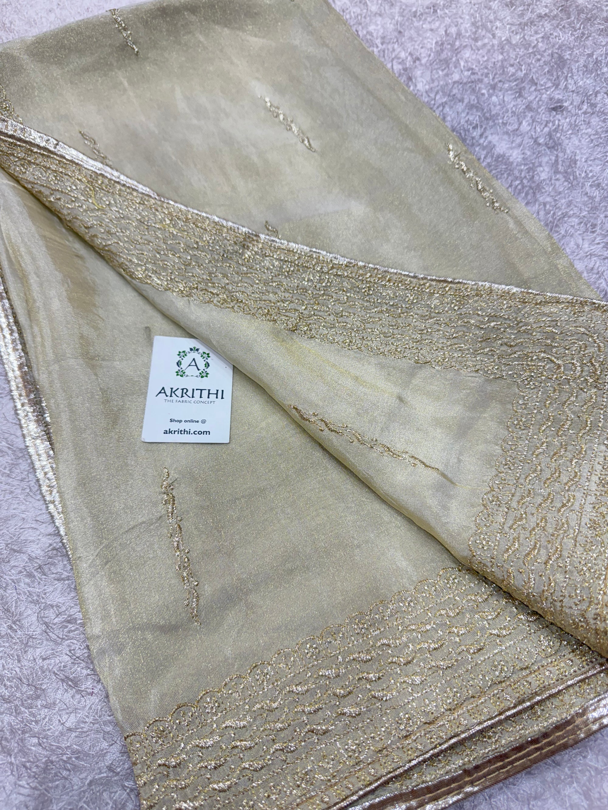 Dyeable embroidered tissue dupatta
