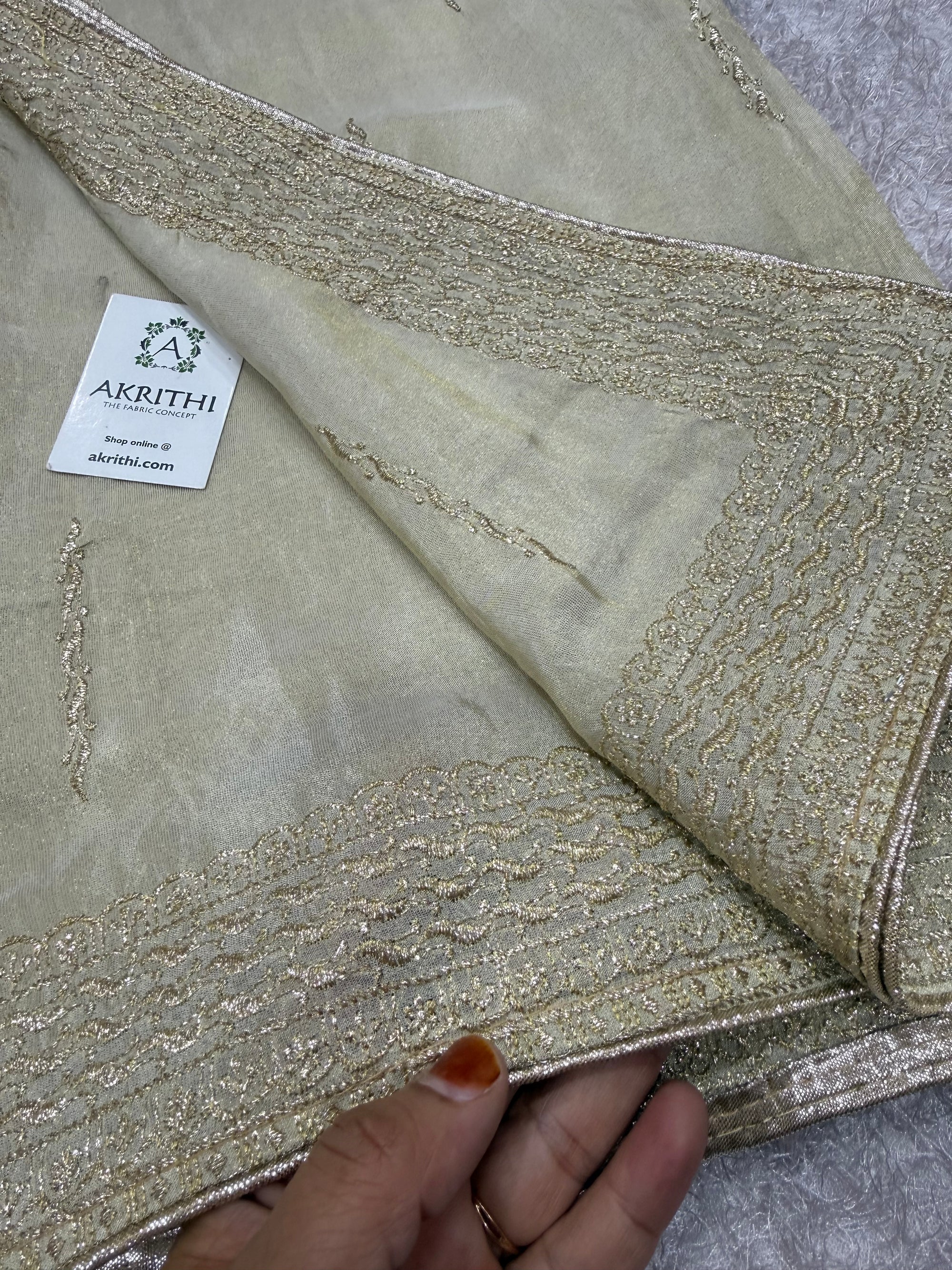 Dyeable embroidered tissue dupatta