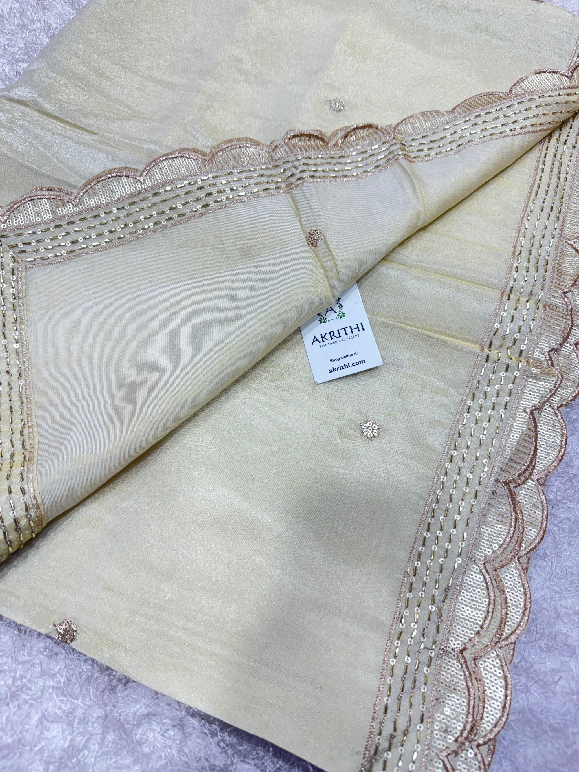 Dyeable embroidered tissue dupatta