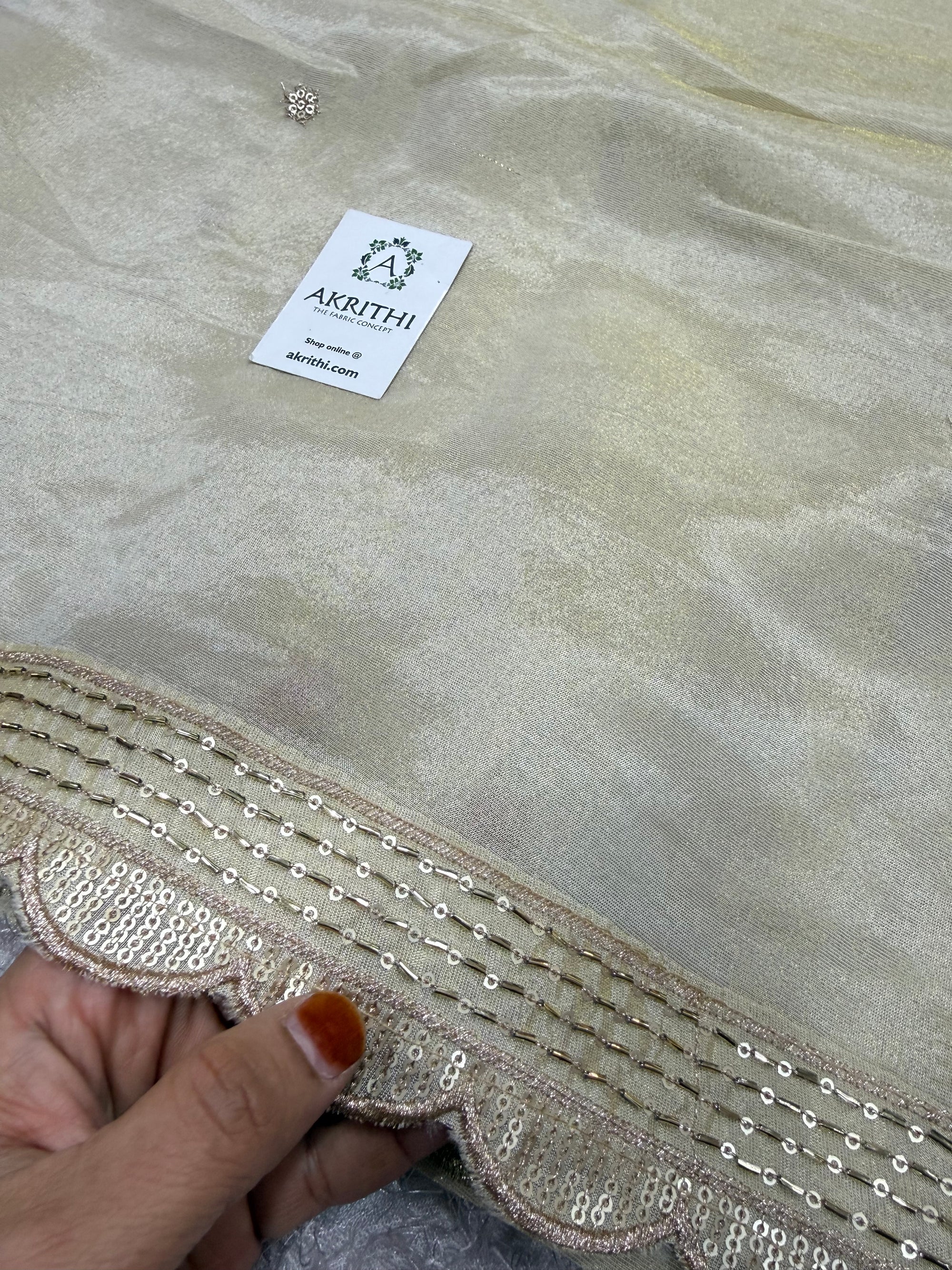 Dyeable embroidered tissue dupatta