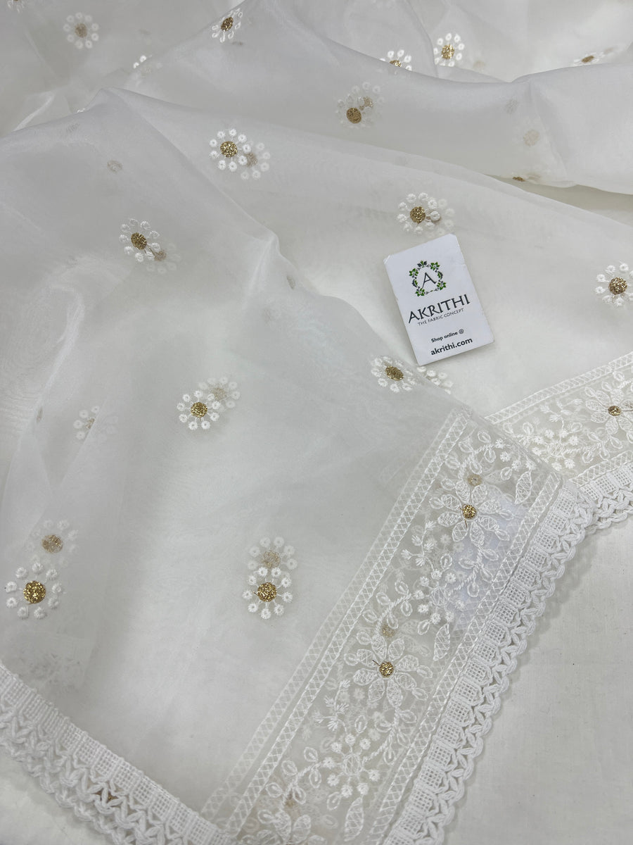 Embroidered organza dupatta