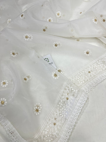 Embroidered organza dupatta