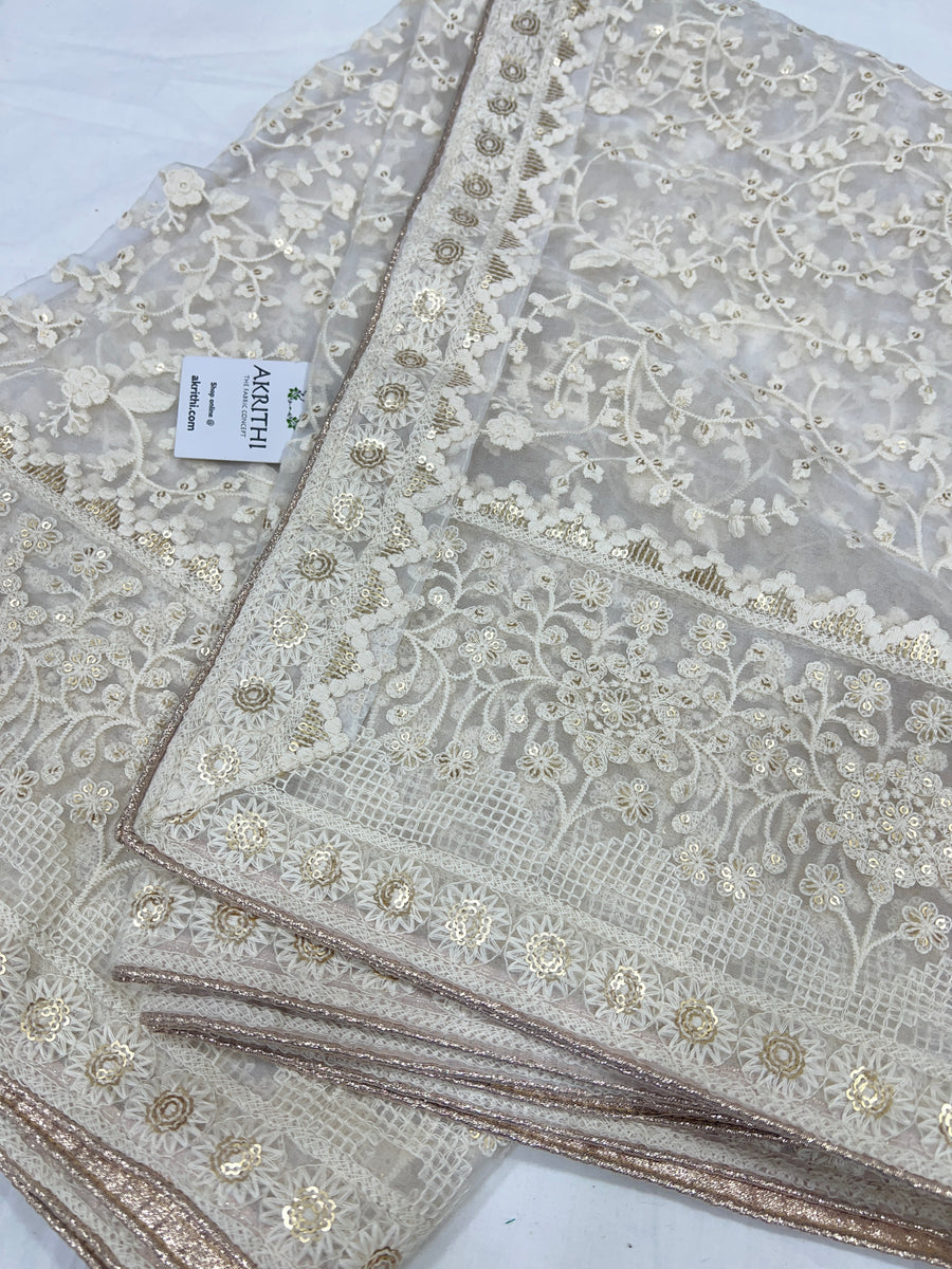 Embroidered organza dupatta