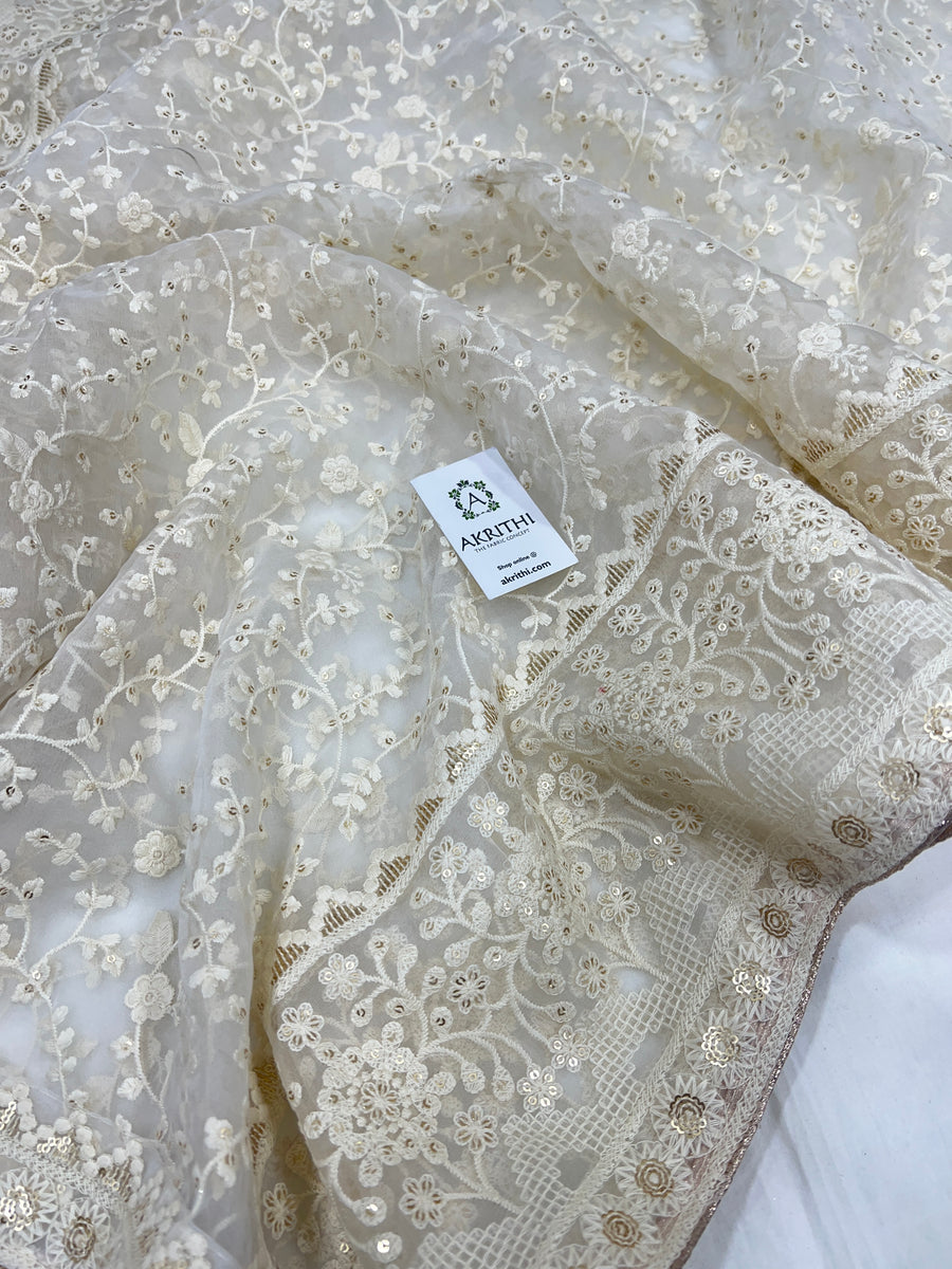 Embroidered organza dupatta