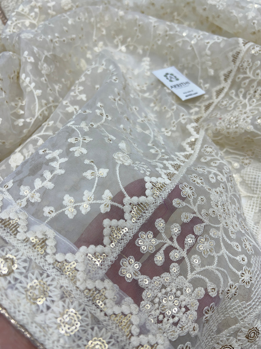 Embroidered organza dupatta