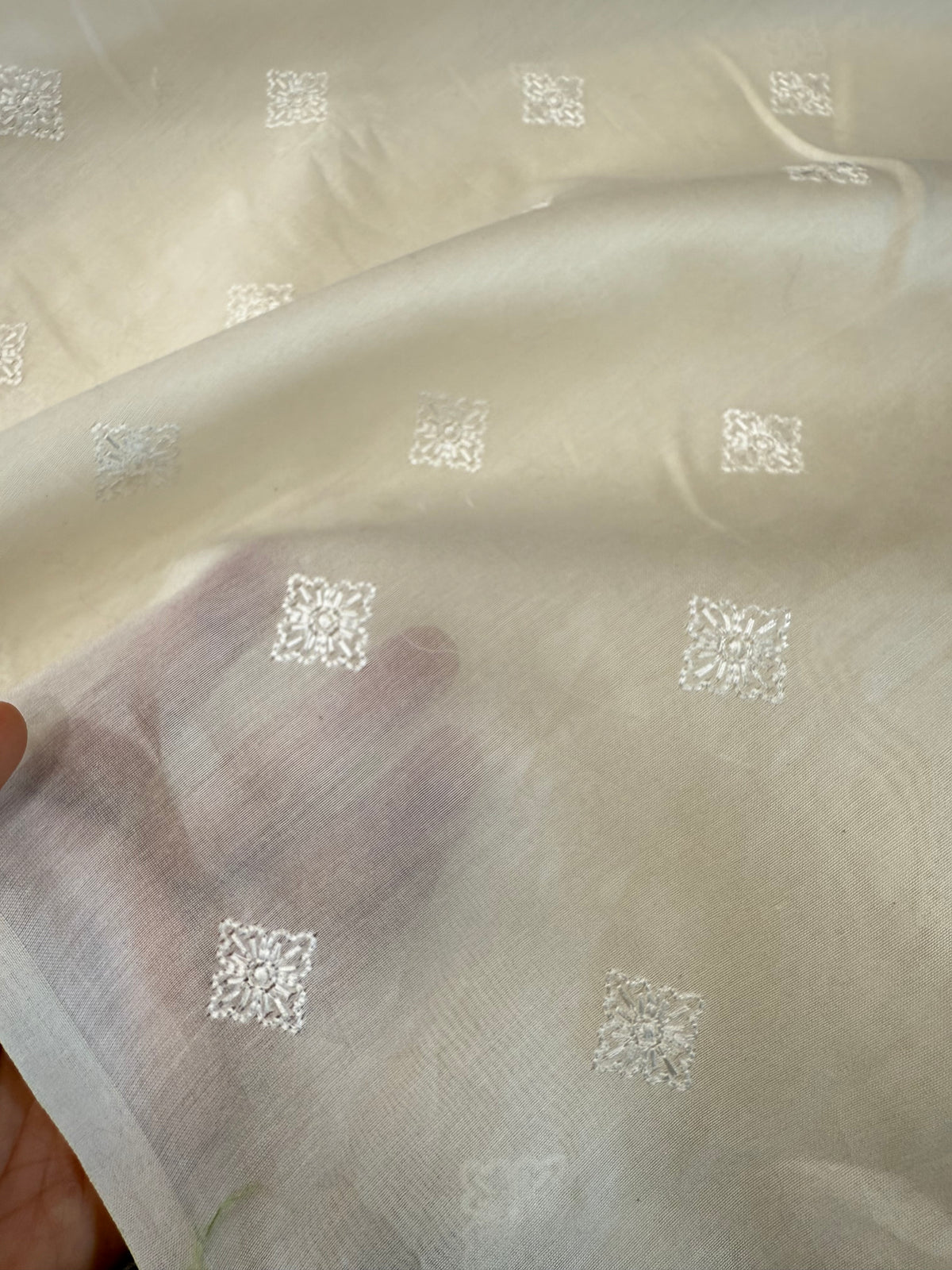 Buy embroidered chanderi fabric online | Chanderi fabric online. – Akrithi