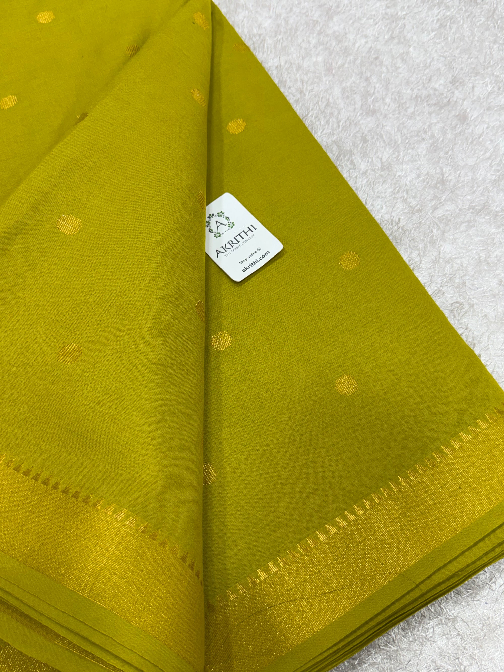 Woven Pure cotton fabric with gold butti and border 