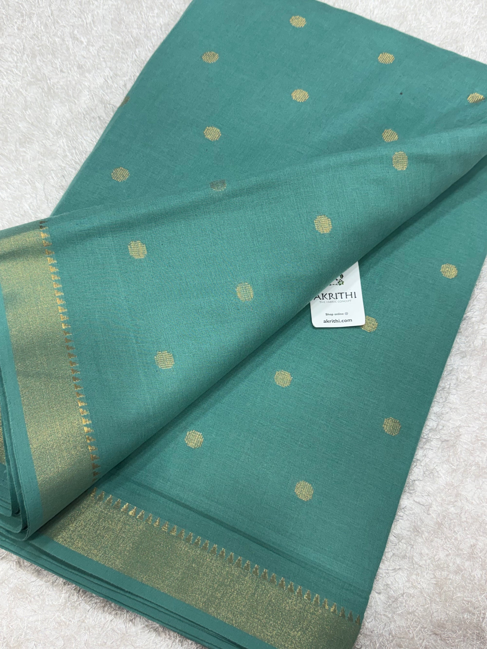 Woven Pure cotton fabric with gold butti and border
